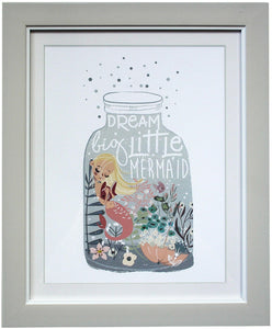 FRAMED PRINT MERMAID JAR 2