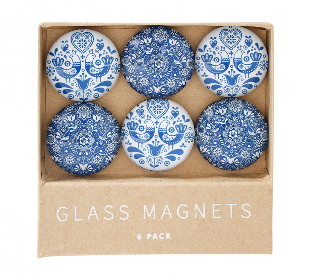 MAGNETS GLASS BLUE BIRD