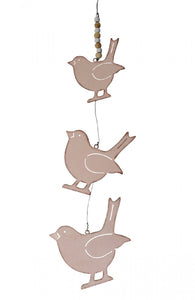 HANGING BIRD TRIPLE PINK