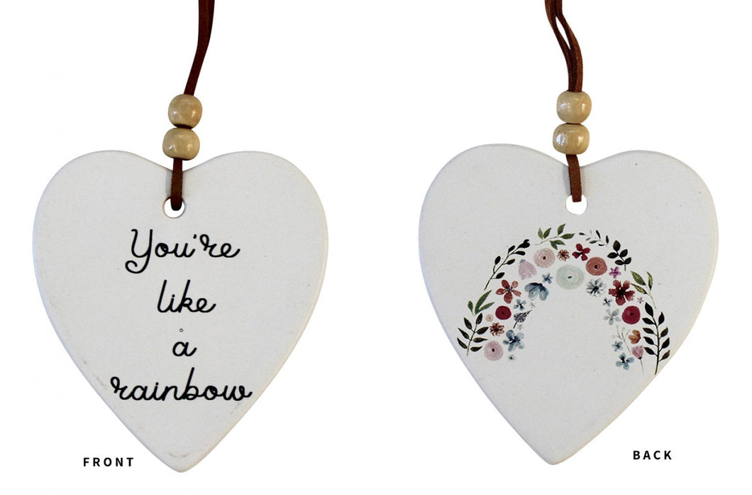 HANGING HEART RAINBOW OF FLOWERS