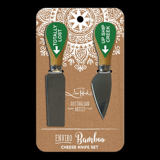 CHEESE KNIVES SET OF TWO TOTALLY LOST