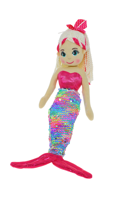 Cotton Candy 45cm Isabella Pink and Rainbow Mermaid