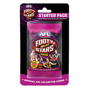 2026 AFL Select Footy Stars Trading Cards Starter Pack 3 Packs + Adrenaline Pink