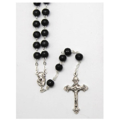 ROSARY WOODEN CARPINO BEAD BLACK RX40SK