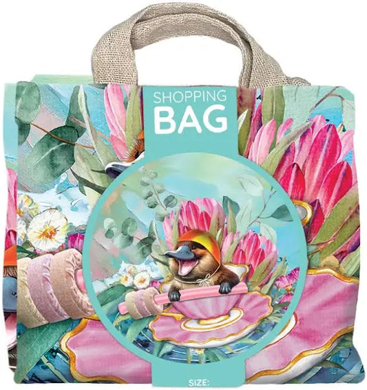 Reusable shopping bag. 45cm, 10cm gusset. Platypus